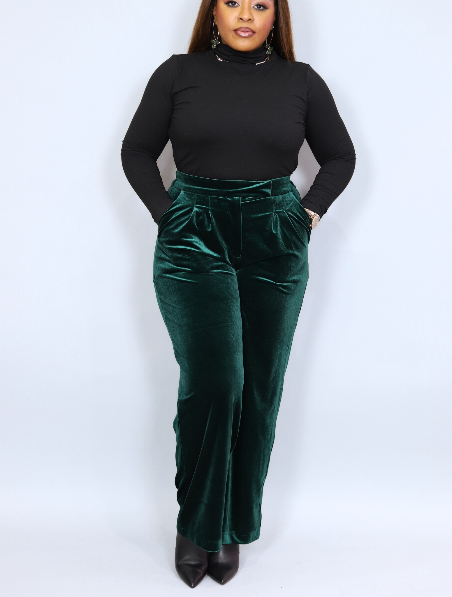 High waist velvet pants clearance